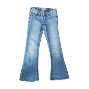 Vintage 90s/Y2K Mudd Blue Denim Bootcut Flare Jeans Girls 8 Short